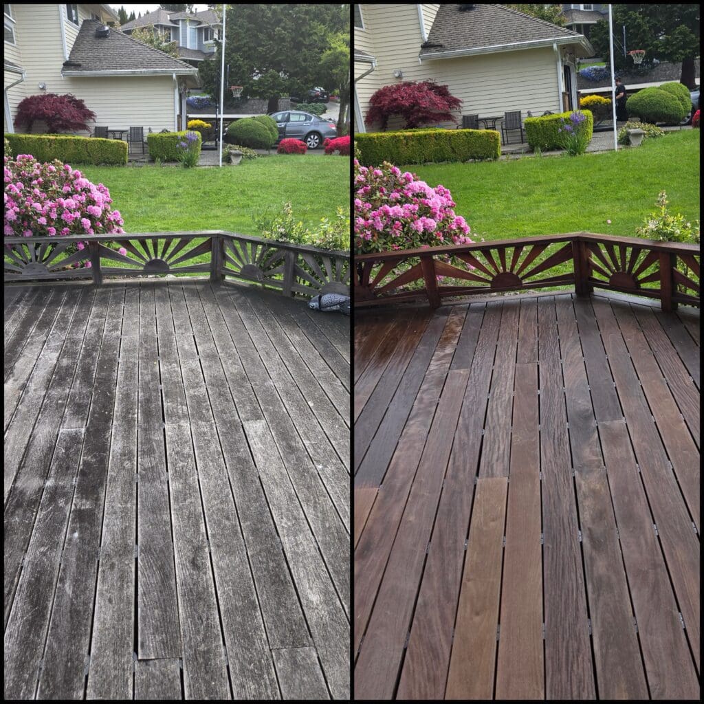 Before & after deck restoration.